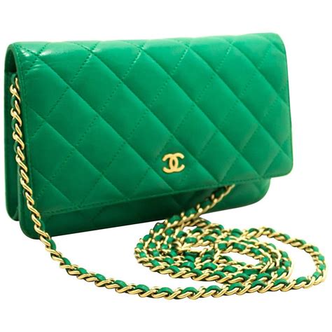 green chanel wallet on chain